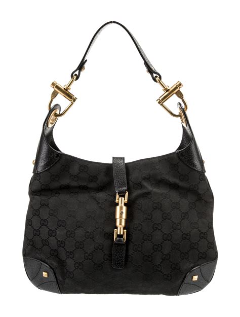 Gucci Nailhead Jackie GG Canvas Hobo Bag on SALE 